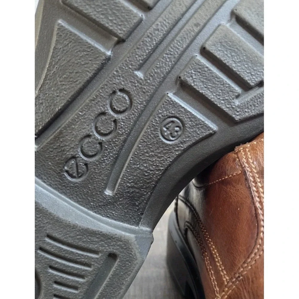 ECCO Mens Helsinki Bicycle Toe Tie Cocoa Brown Leather Oxfords Eur 43 US 9--10.5